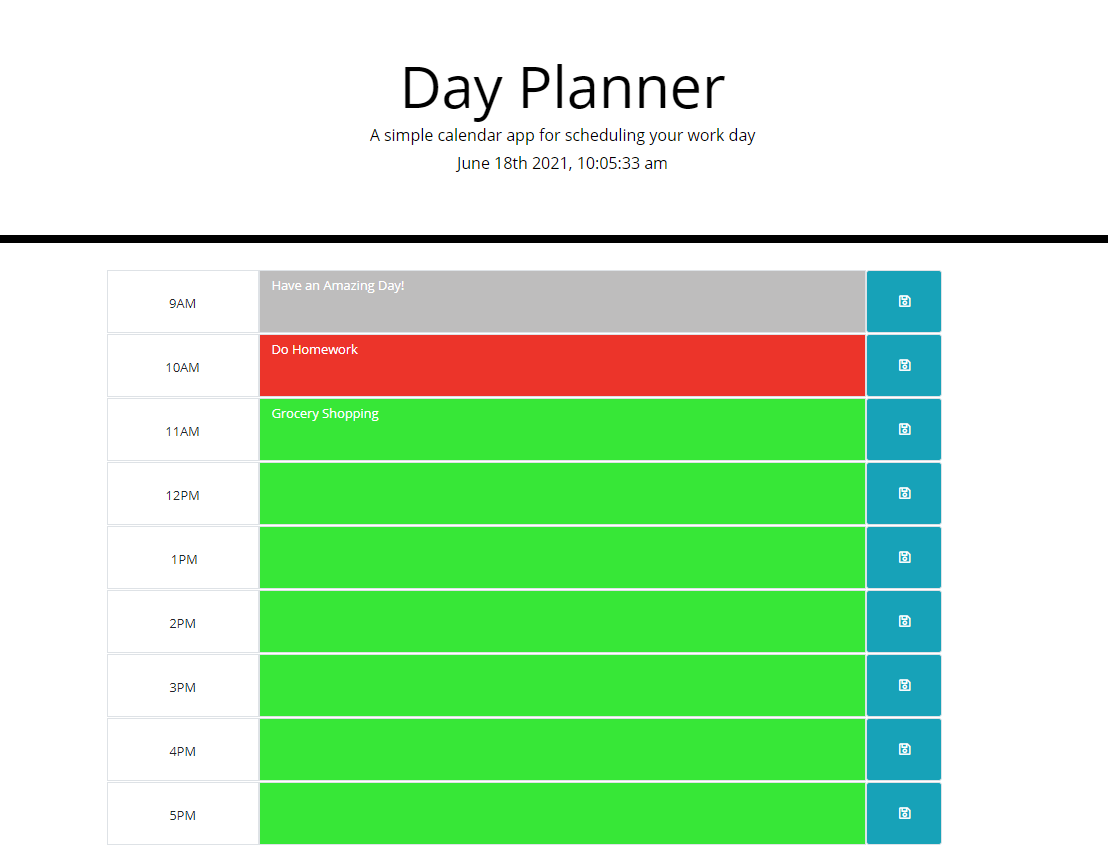 Day Planner App